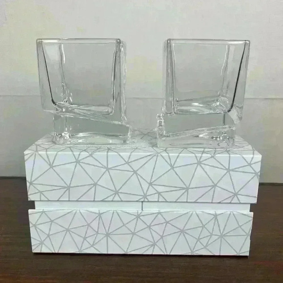 Set of 2 JoyJolt Carre Whiskey Old Fashioned Glasses Double Square Model JG10226 - Picture 1 of 15